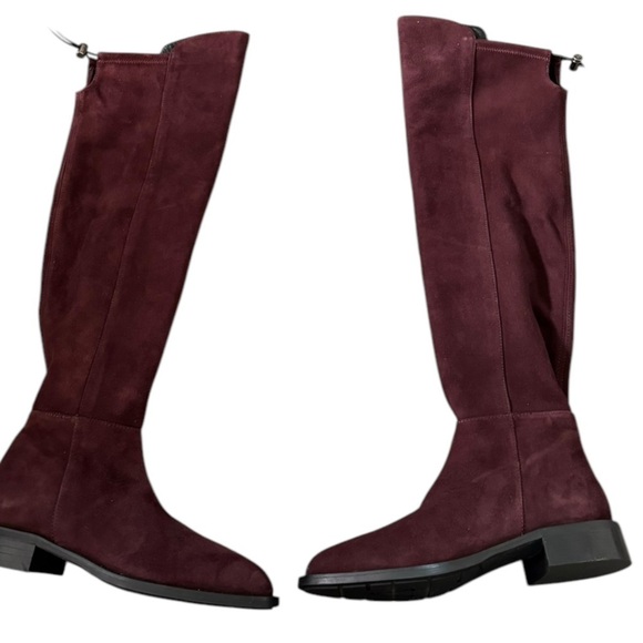 Aquatalia Norina Stretch Suede Over the Knee Riding Boots Deep Wine 6.5 - Picture 1 of 9